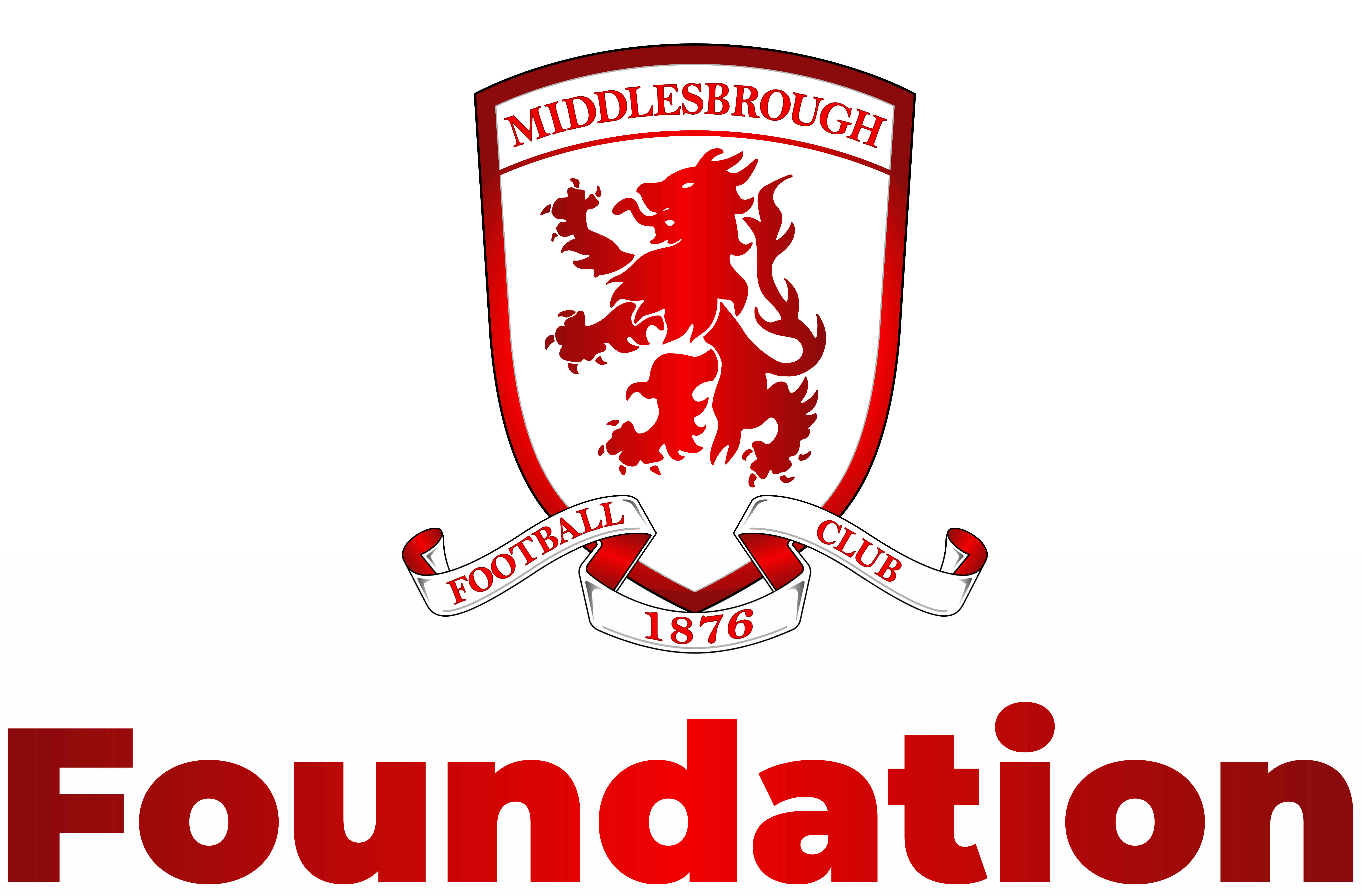 middlesbrough football club foundation logo with red rampant lion and words established in 1876